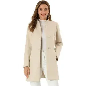muguet stand collar midi coat  (ivory） muguet stand collar midi coat (ivory）